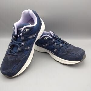 Vionic Walker 23Walk Sneakers Navy Blue Suede Comfort Shoes Trainers Sz 8M